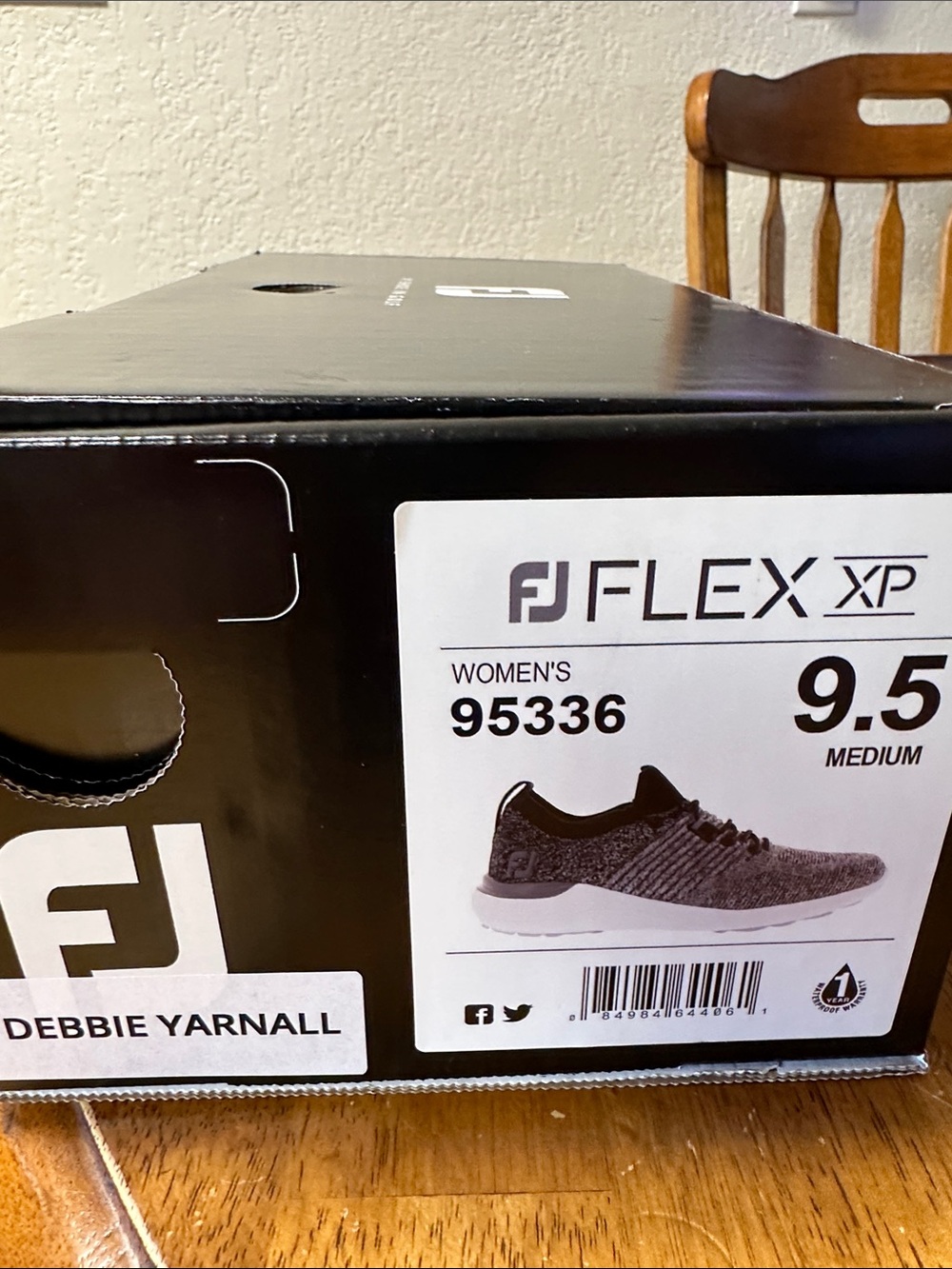 FootJoy Women’s Black and Gray Knit Golf Sneakers - Picture 3 of 3